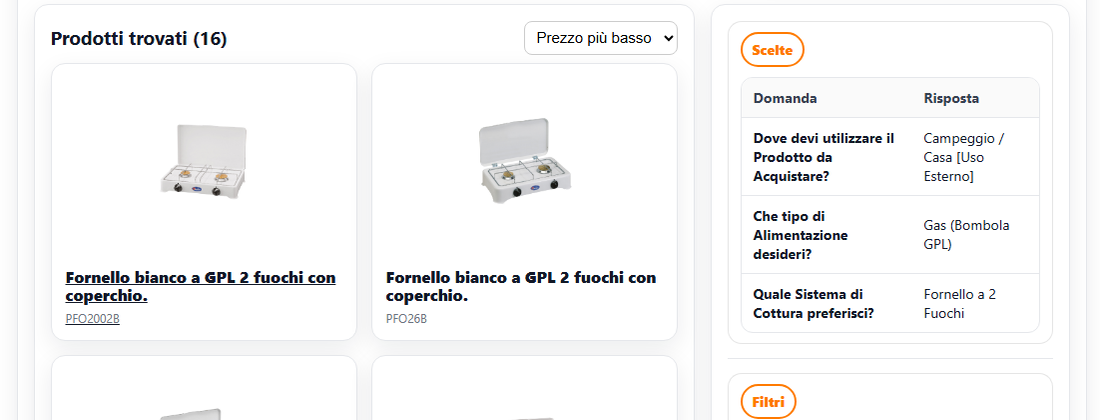 Catalogo Parker: risultati prodotti e filtri